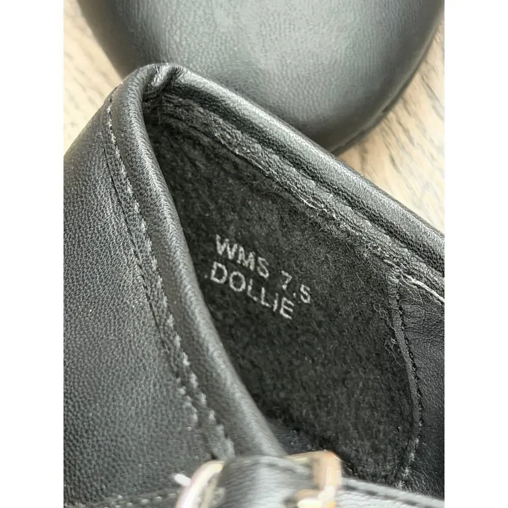 DV Dolce Vita Dollie Ballet Flat Size 7.5 Black Lather Round Toe Mary Jane Shoes